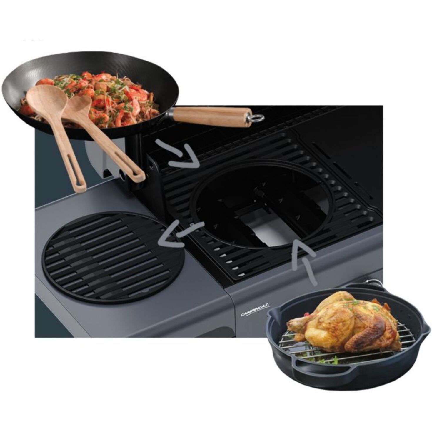 Barbecue gaz CAMPINGAZ SELECT 3 LX PLUS noir 3 brûleurs sur chariot, 62.5x40 cm