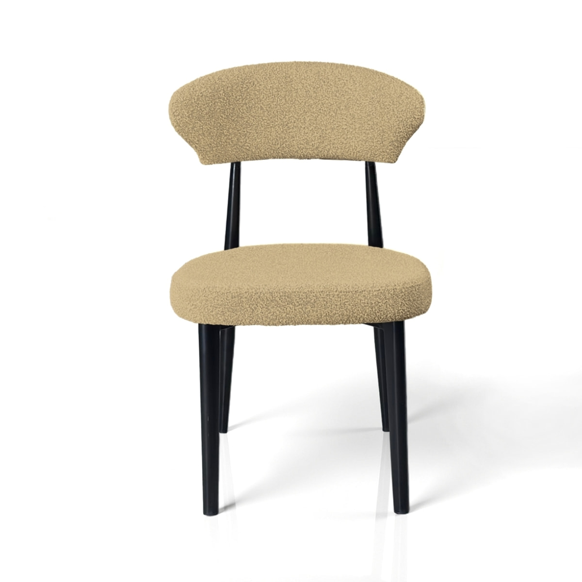 Lot de 2 chaises de salle à manger Tomasucci MELANIA, en tissu, beige, 57 × 48 × 81 cm
