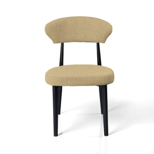 Lot de 2 chaises de salle à manger Tomasucci MELANIA, en tissu, beige, 57 × 48 × 81 cm