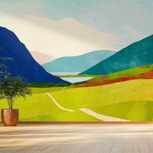 Papier peint panoramique randonnée solitaire Intissé