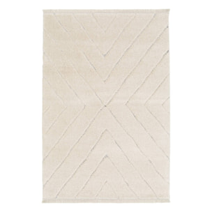 Tapis intérieur tufté avec légers reliefs créme MERYL