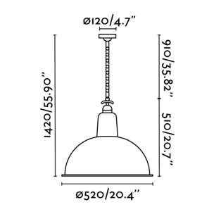 LOU Lampe suspension noire