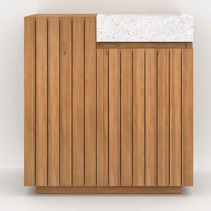Meuble de salle de bain en bois avec vasque intégrée 80 cm - Noa