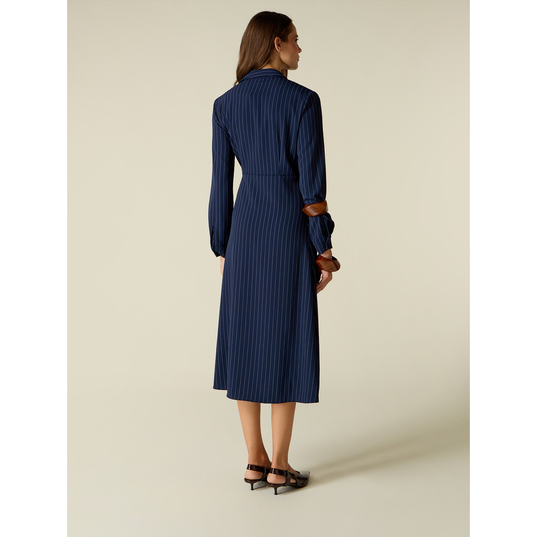 Oltre - Vestito chemisier a righe - Blu