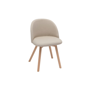 Chaises scandinaves en tissu naturel et bois clair massif (lot de 2) CELESTE