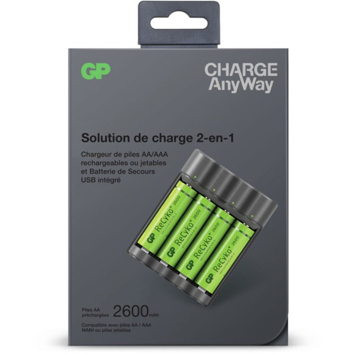 Piles rechargea GP Pilles AA / AAA + Appareils en USB