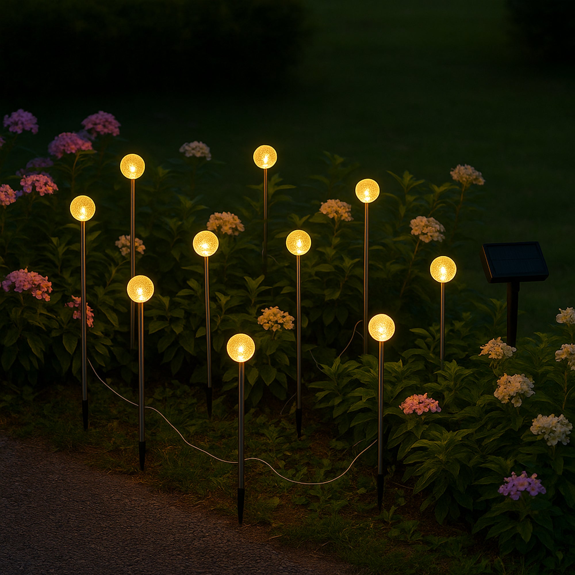 10 Mini boule solaire à piquer LOLLY 5M