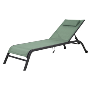 Transat de jardin en acier - vert amande - GOZO