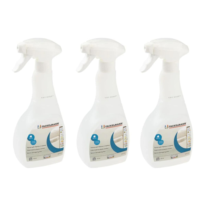 Lot de 3 dégivrants réfrigérateur et congélateur en spray 500 ml Fackelmann