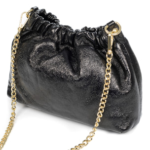 Ascea bolso bandolera piel auténtica laminado con correa metal