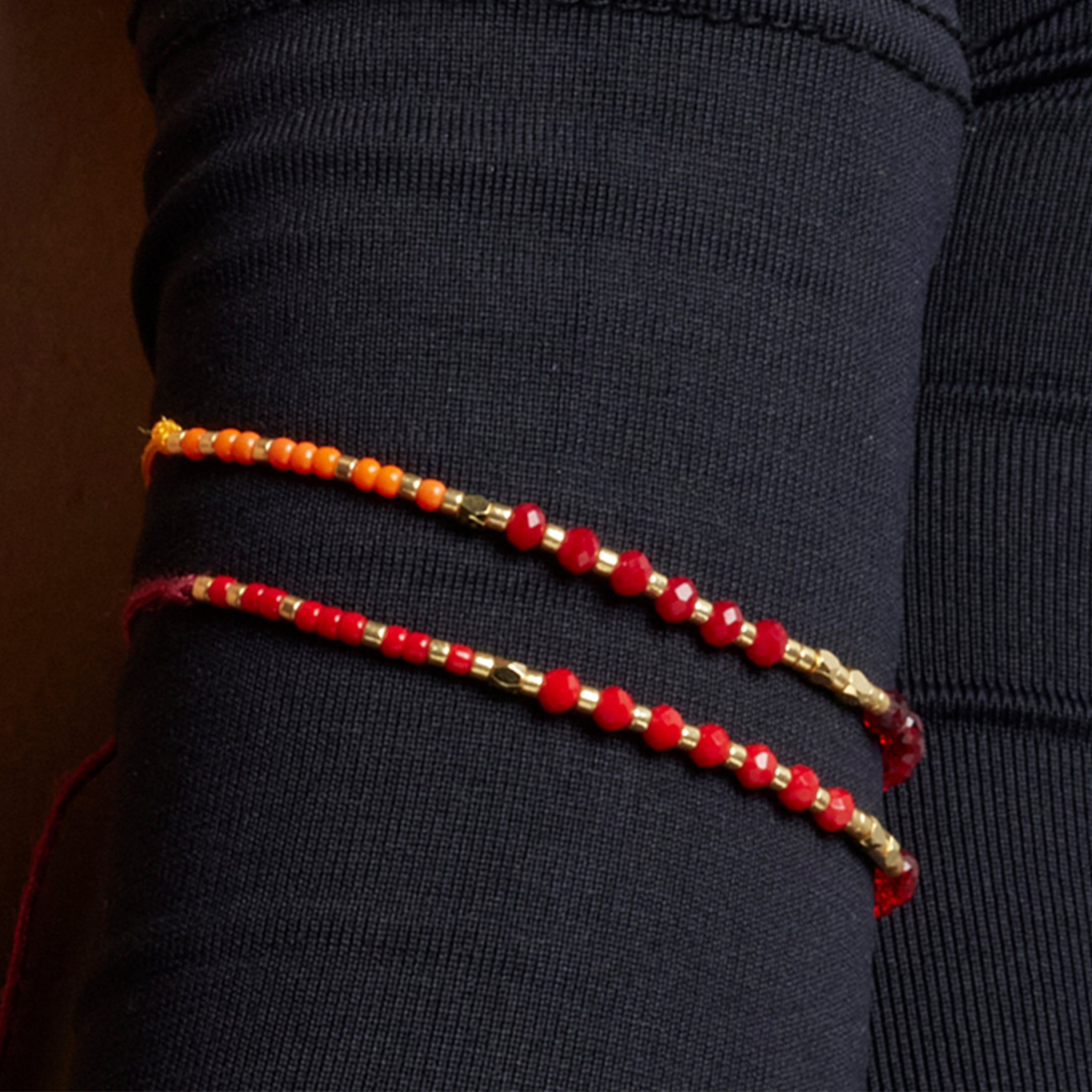 Pulsera con Cristal Naranja acabado oro 18k