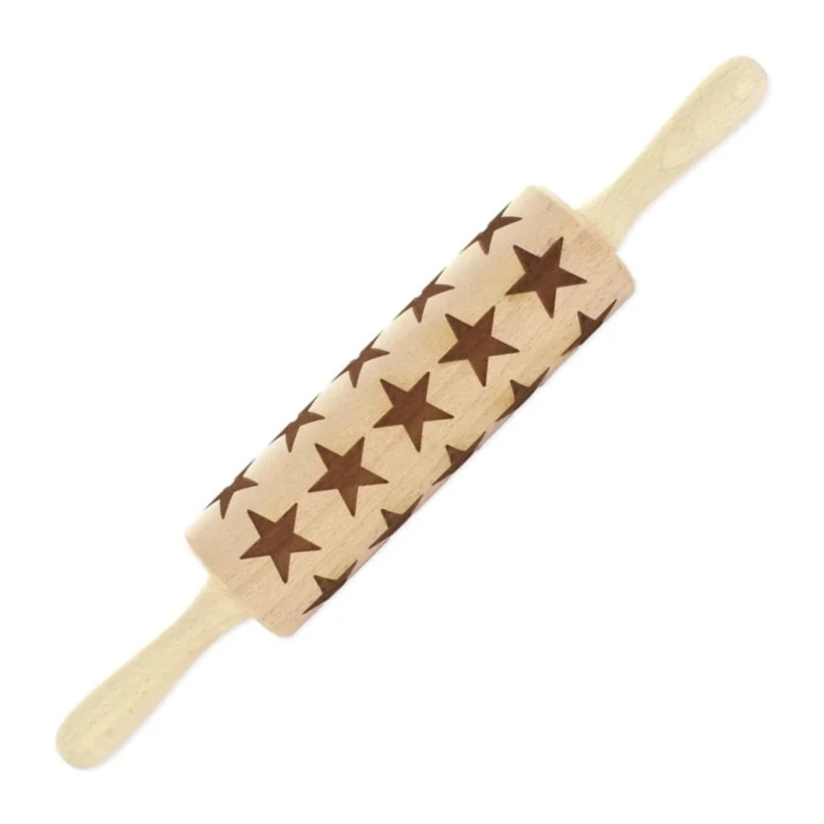 Rouleau à pâtisserie en bois motif étoiles 40 cm Fackelmann Noël