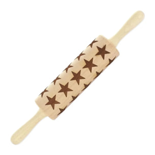 Rouleau à pâtisserie en bois motif étoiles 40 cm Fackelmann Noël