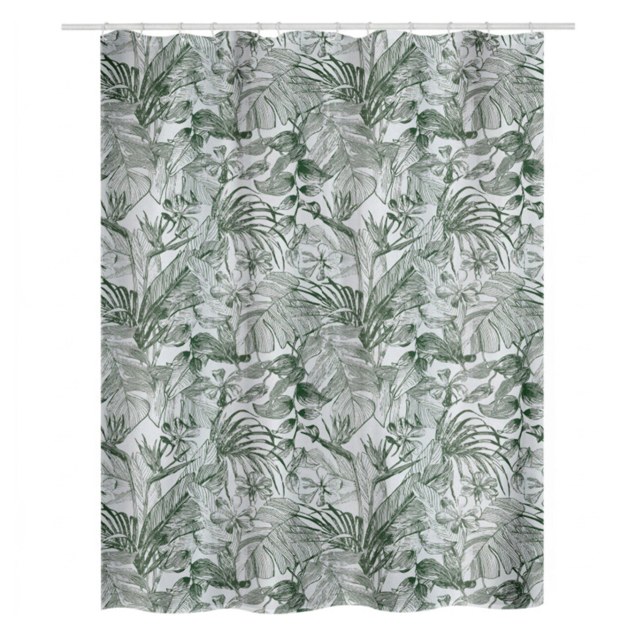 Rideau de douche Polyester TROPIC 180x200cm Vert & Blanc Spirella