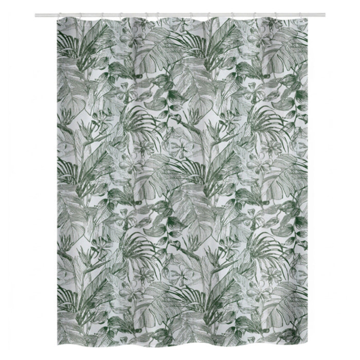 Rideau de douche Polyester TROPIC 180x200cm Vert & Blanc Spirella