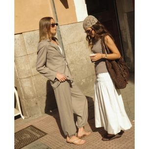 Blazer de traje con cierre de hebillas de mujer