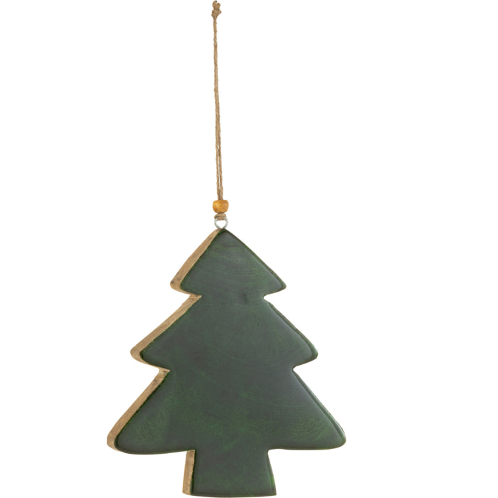 J-Line suspension Sapin de Noël - bois - vert - large - 3 pcs