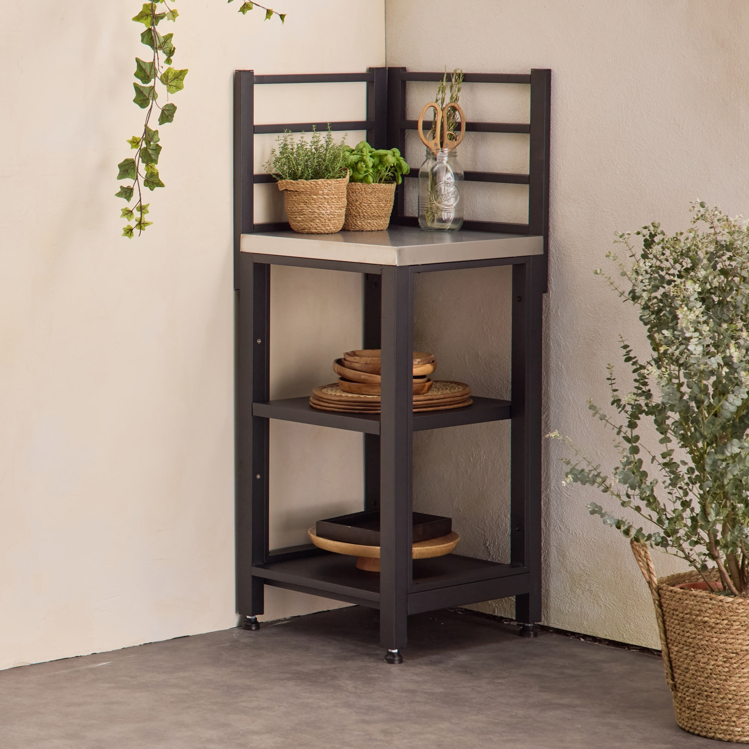 Cuisine extérieure acier 2 étagères L48,5 cm GRIMAUD