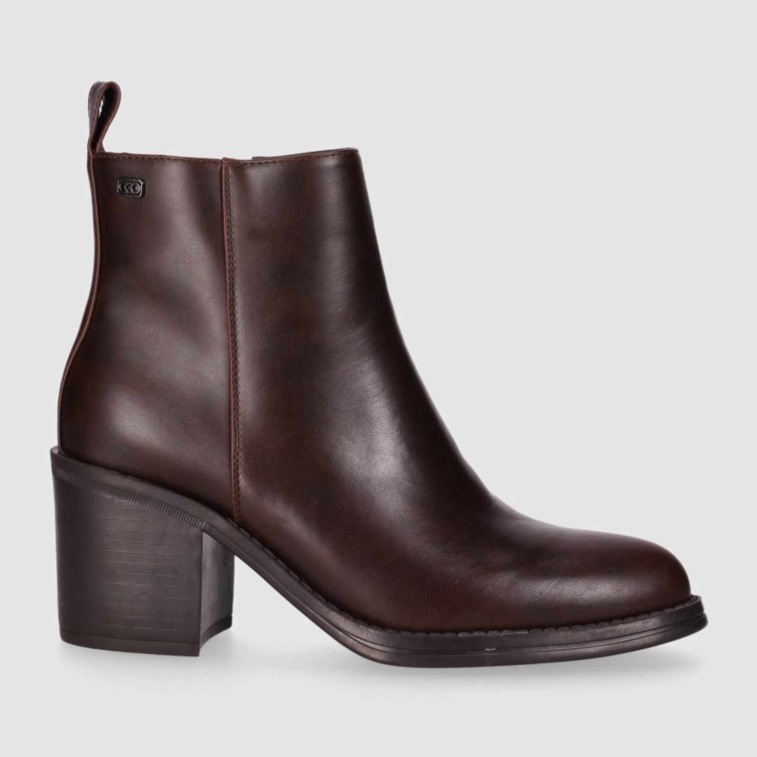 Botines de Piel Sintética - Marron - Tacón: 7 cm