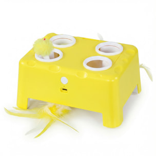 Jouet interactif chat rechargeable 3 modes réglables jaune