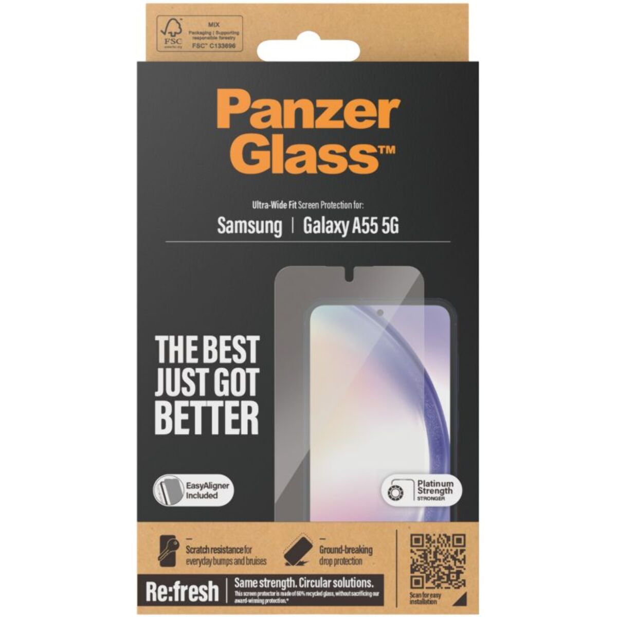 Protège écran PANZERGLASS Samsung A55 Ultra-Wide-Fit