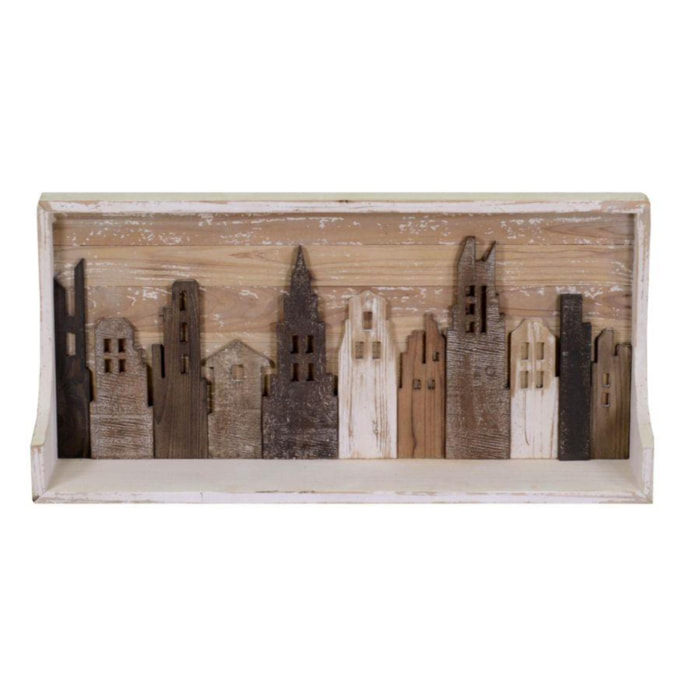 Mensola in legno 1 piano con casette cm82x20h38