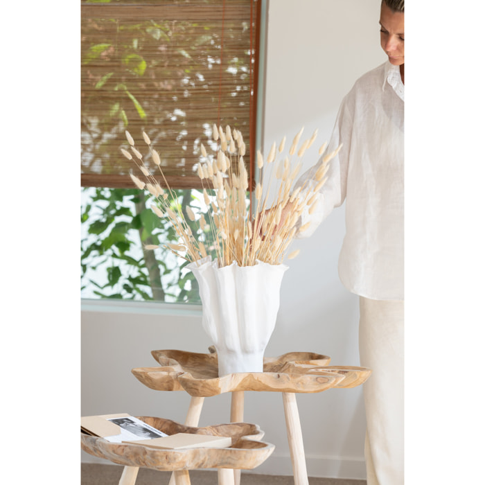 J-Line Vase Calyx Ceramique Blanc Large