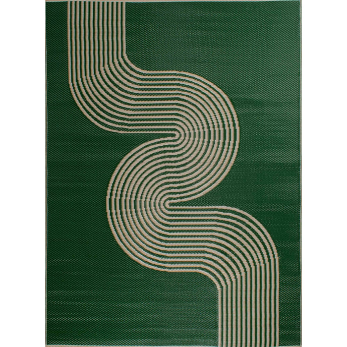 CAPRI - Tapis d'extérieur à motif vague - Vert