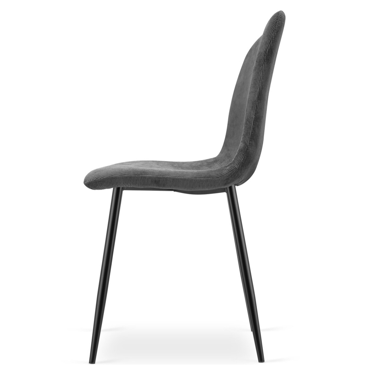 Sedia Rift in velluto a coste grigio con gambe nere