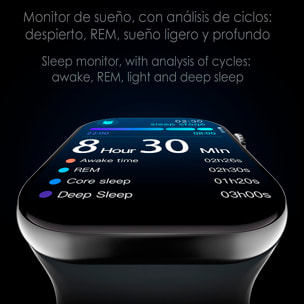 Smartwatch S10P con display ad alta risoluzione da 2,1" e 1 GB di memoria interna. Oltre 100 modalità sportive e più di 500 quadranti intercambiabili. Traduttore vocale, ebook e giochi di abilità.