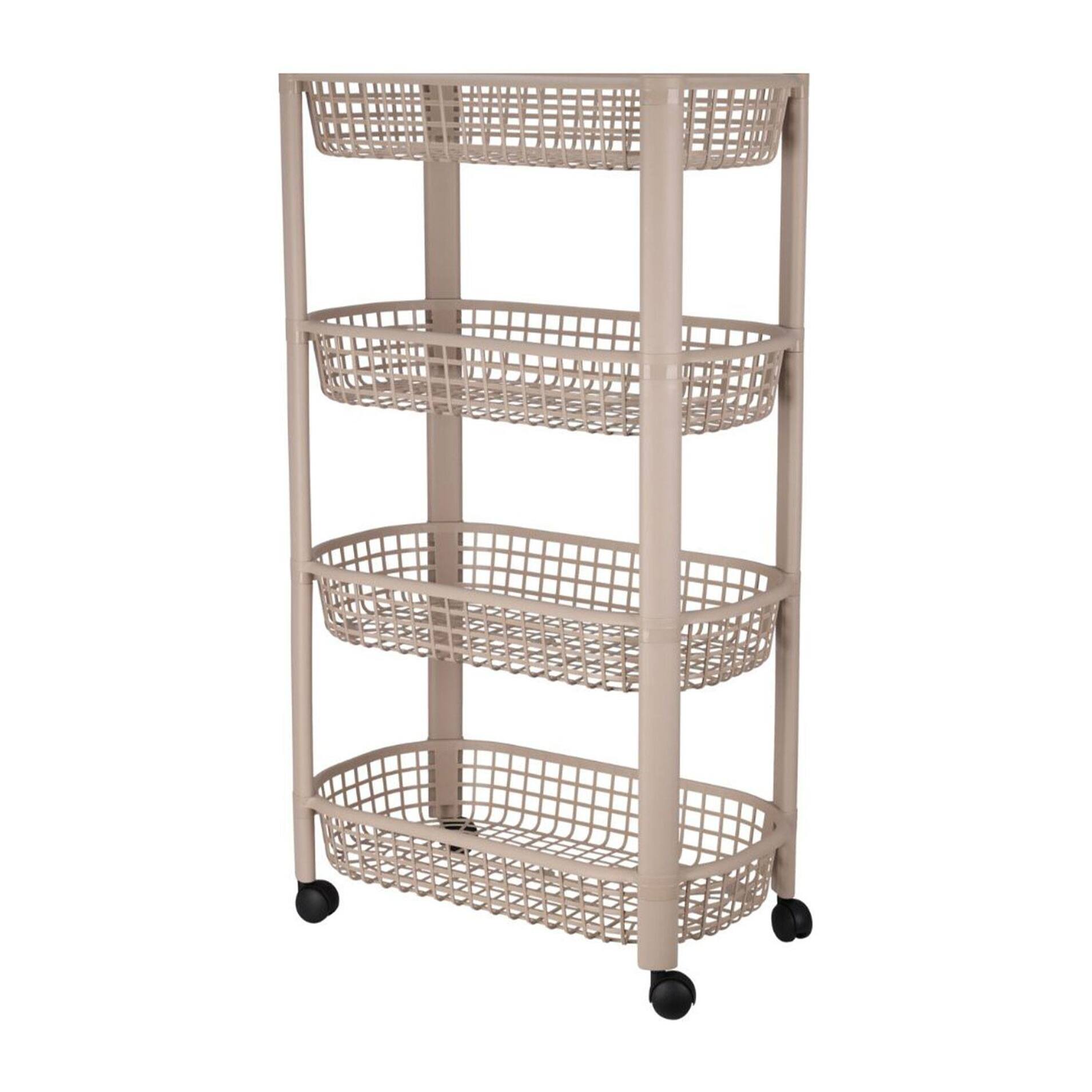 Well home carro de cocina con 4 ruedas color beige