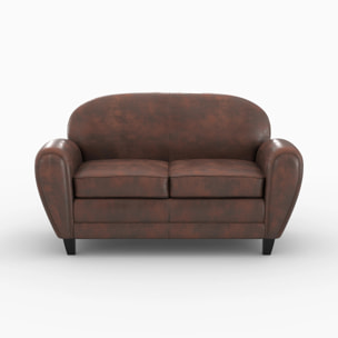 Ensemble canapé et fauteuil marron 3 places - Club - Club