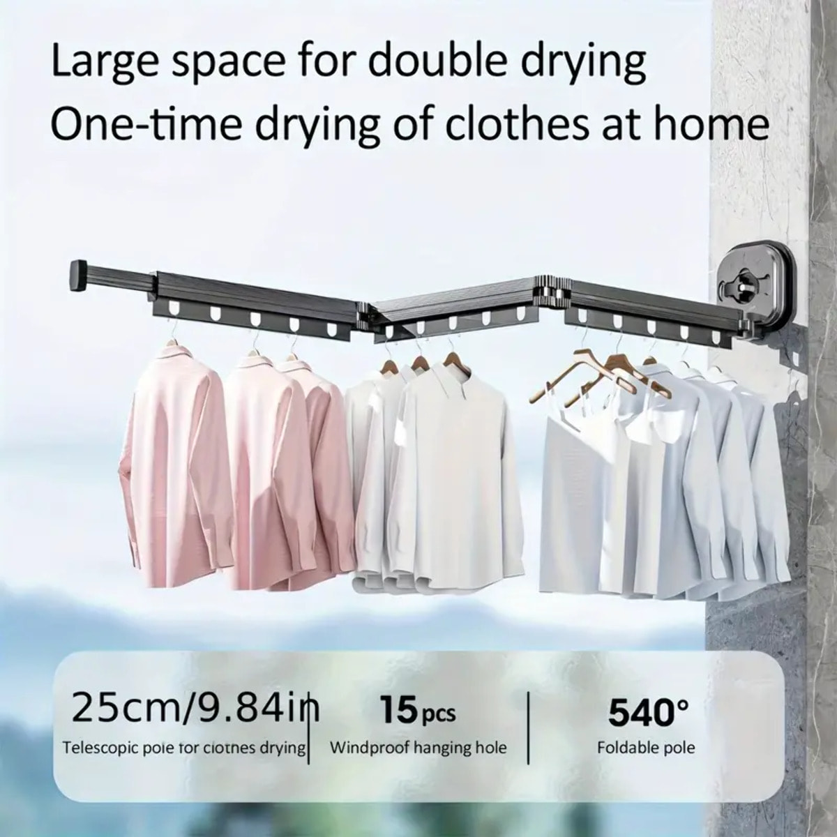 Séchoir à linge mural PYTHON 125cm