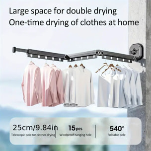 Séchoir à linge mural PYTHON 125cm