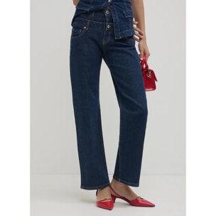 Jeans wide leg fascia doppia