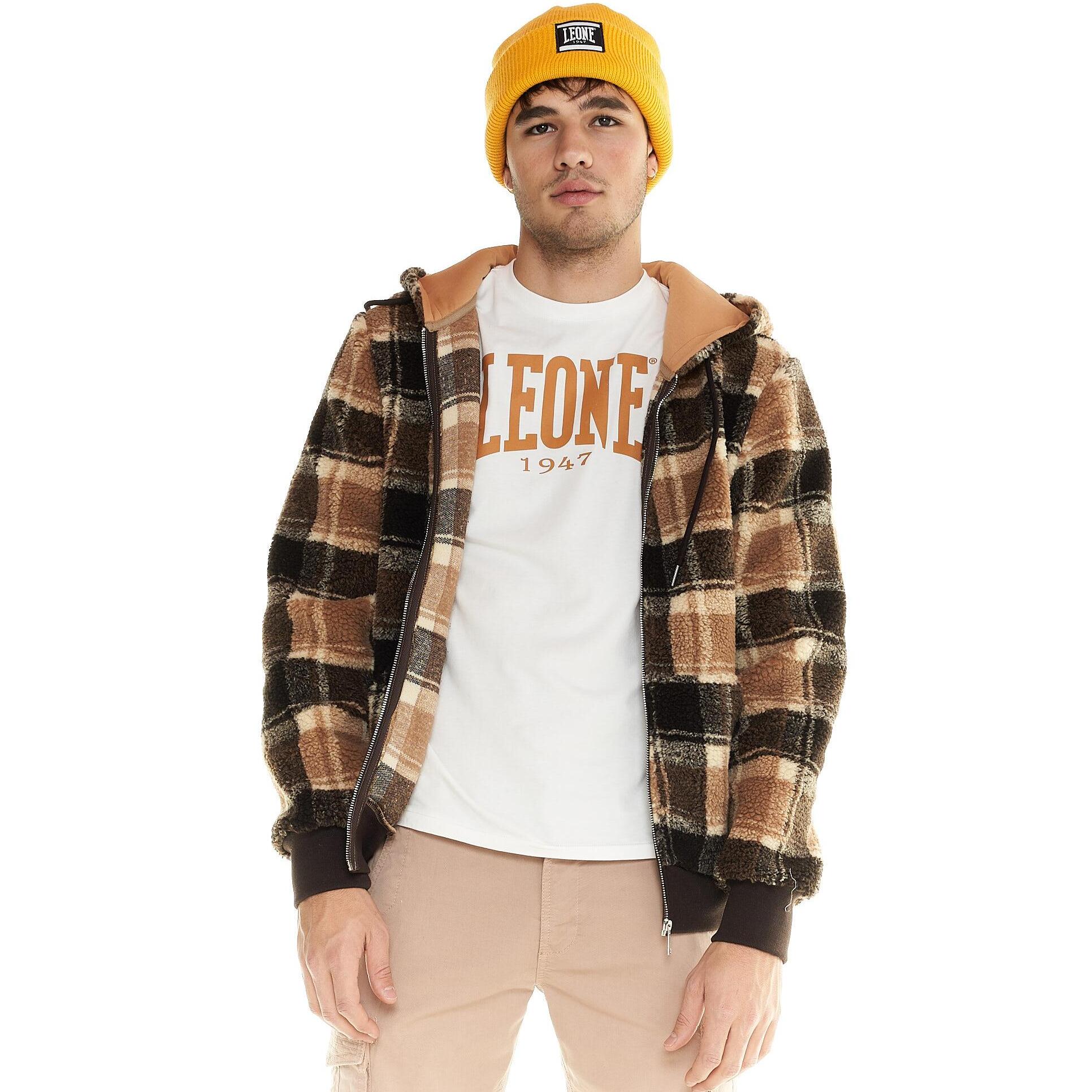 Chaqueta de hombre Leone con capucha en sherpa Shades