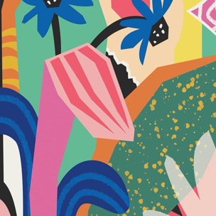 Papier peint graphique blue daisie Intissé