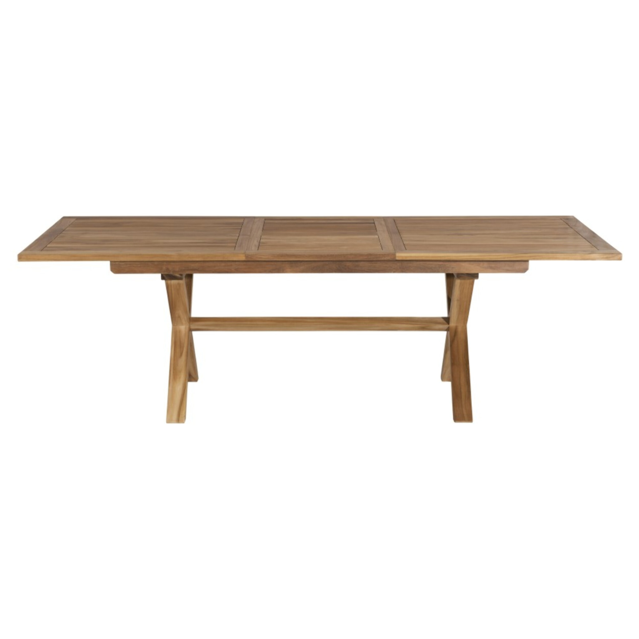 FUN - Ensemble de jardin en bois teck et textilène 8/10 personnes