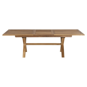 FUN - Ensemble de jardin en bois teck et textilène 8/10 personnes