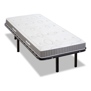 Ensemble Matelas Intuition & Sommier Somkit, 15 cm, Mémoire de Forme, Cadre à Lattes, Métal Robuste, Soutien Ferme