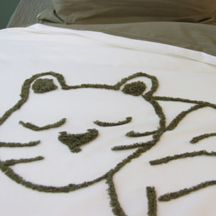 Parure de lit enfant tigre tufté réversible - Blanc