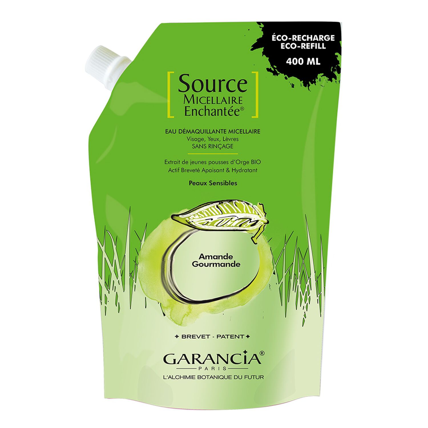 Source Micellaire Enchantée - Eau Micellaire 4 en 1 - Éco-Recharge Amande
