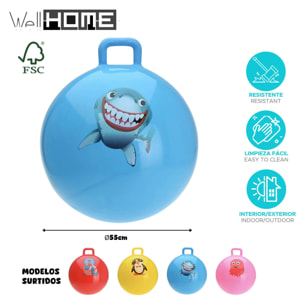 Well home - pelota skippy de agarre redondo diseño aleatorio de ø55cm