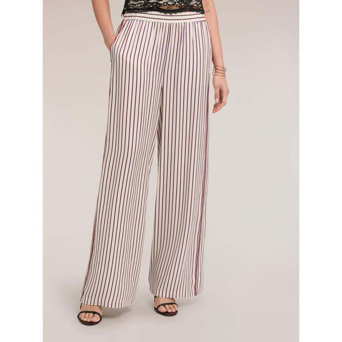 Motivi - Pantalones palazzo en twill de viscosa - Beige