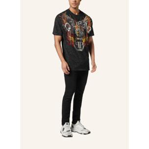 PHILIPP PLEIN Camiseta de cuello redondo y corte kimono EAGLE