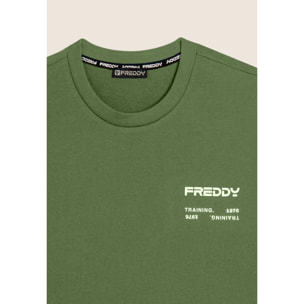 T-shirt in cotone con logo effetto gommato