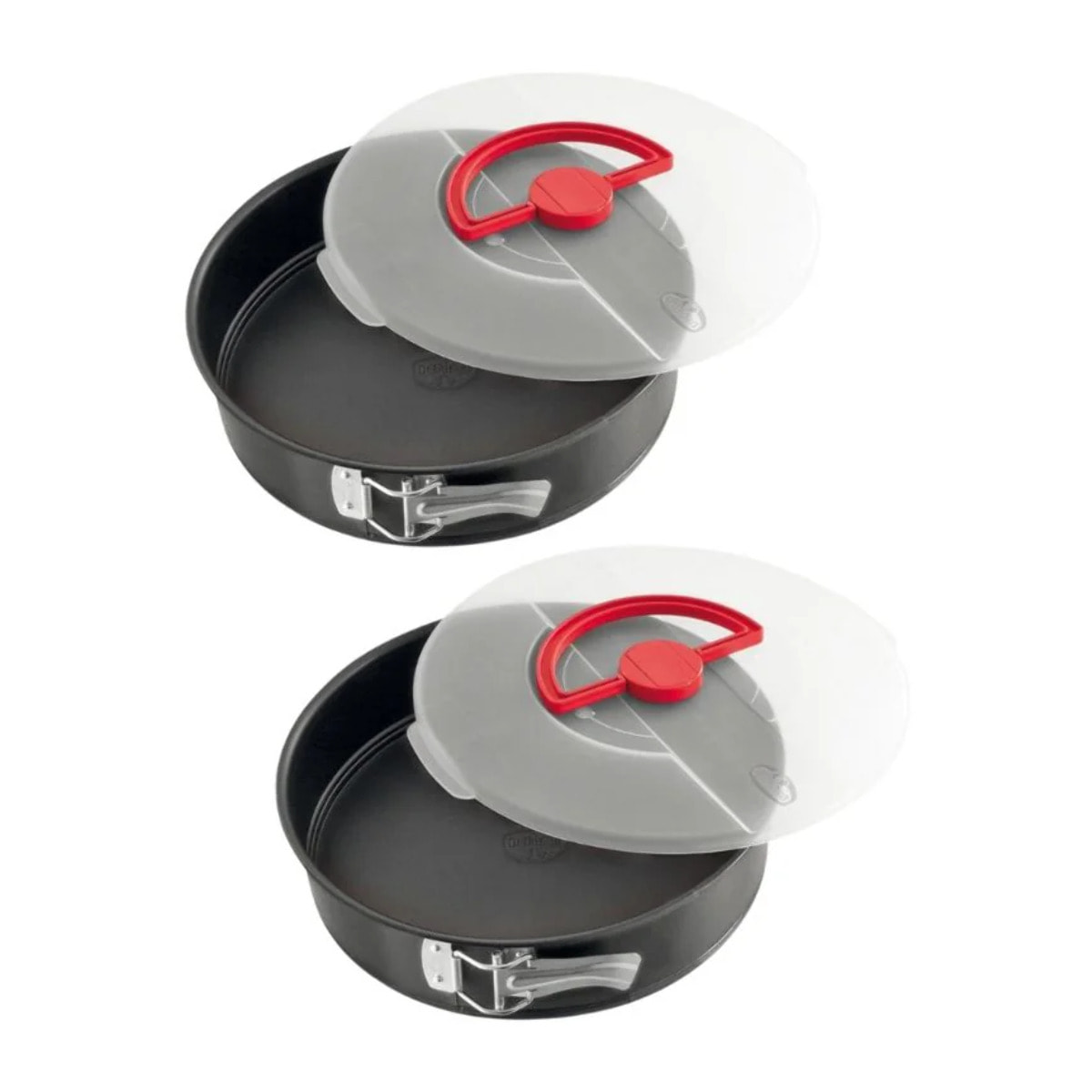 Ensemble de 2 Moules à manqué à charnière 26 cm avec couvercle de transport Dr. Oetker Bake and Go