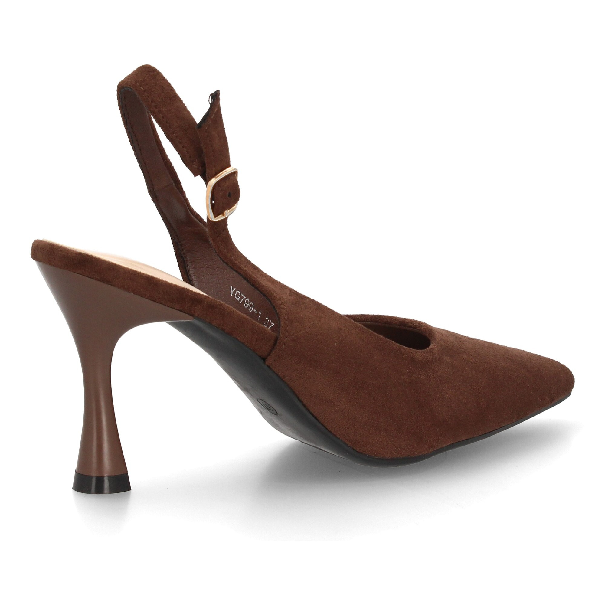 Zapato salón destalonado para mujer con tacón y punta fina