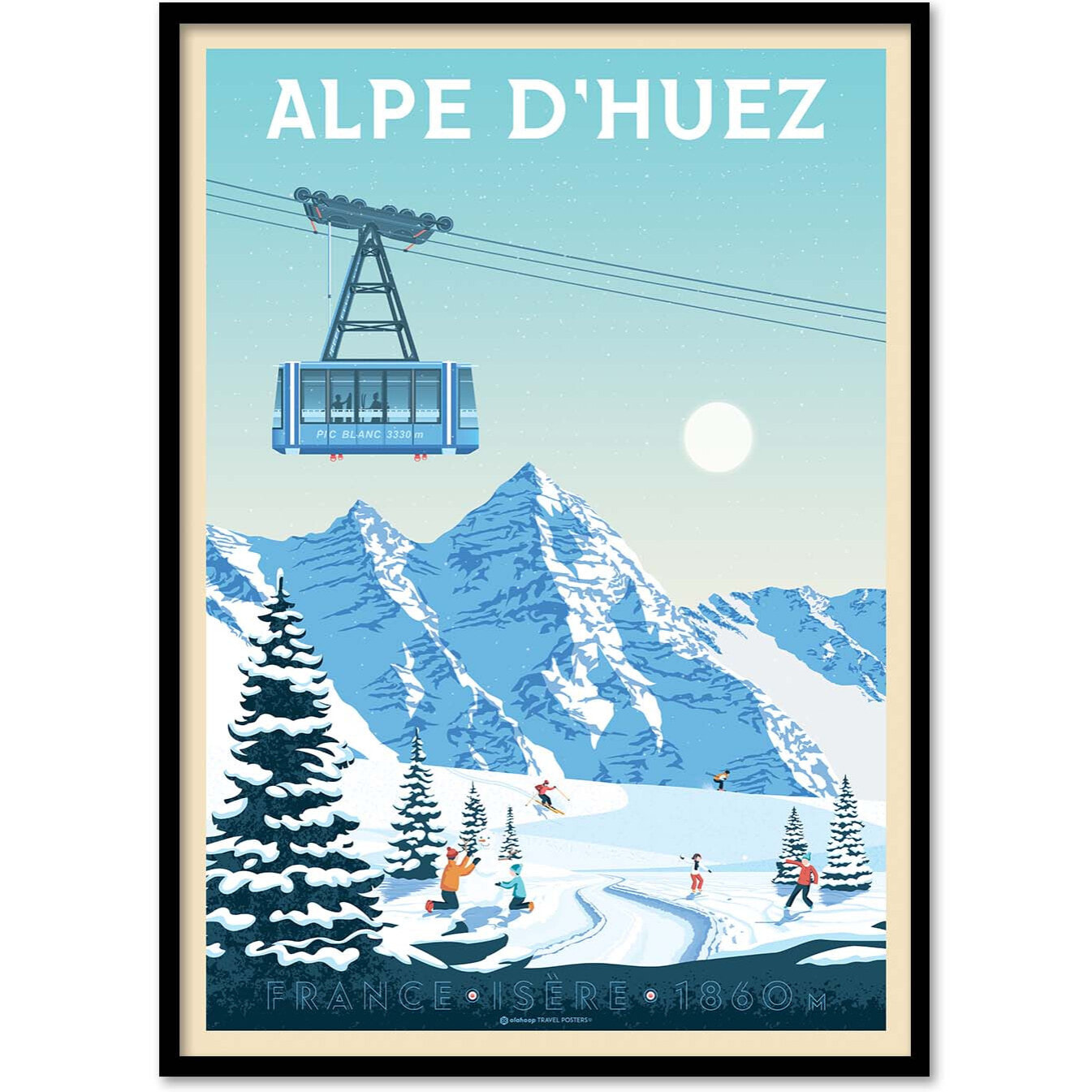 Affiche - Alpe d'Huez - Olahoop Travel Posters