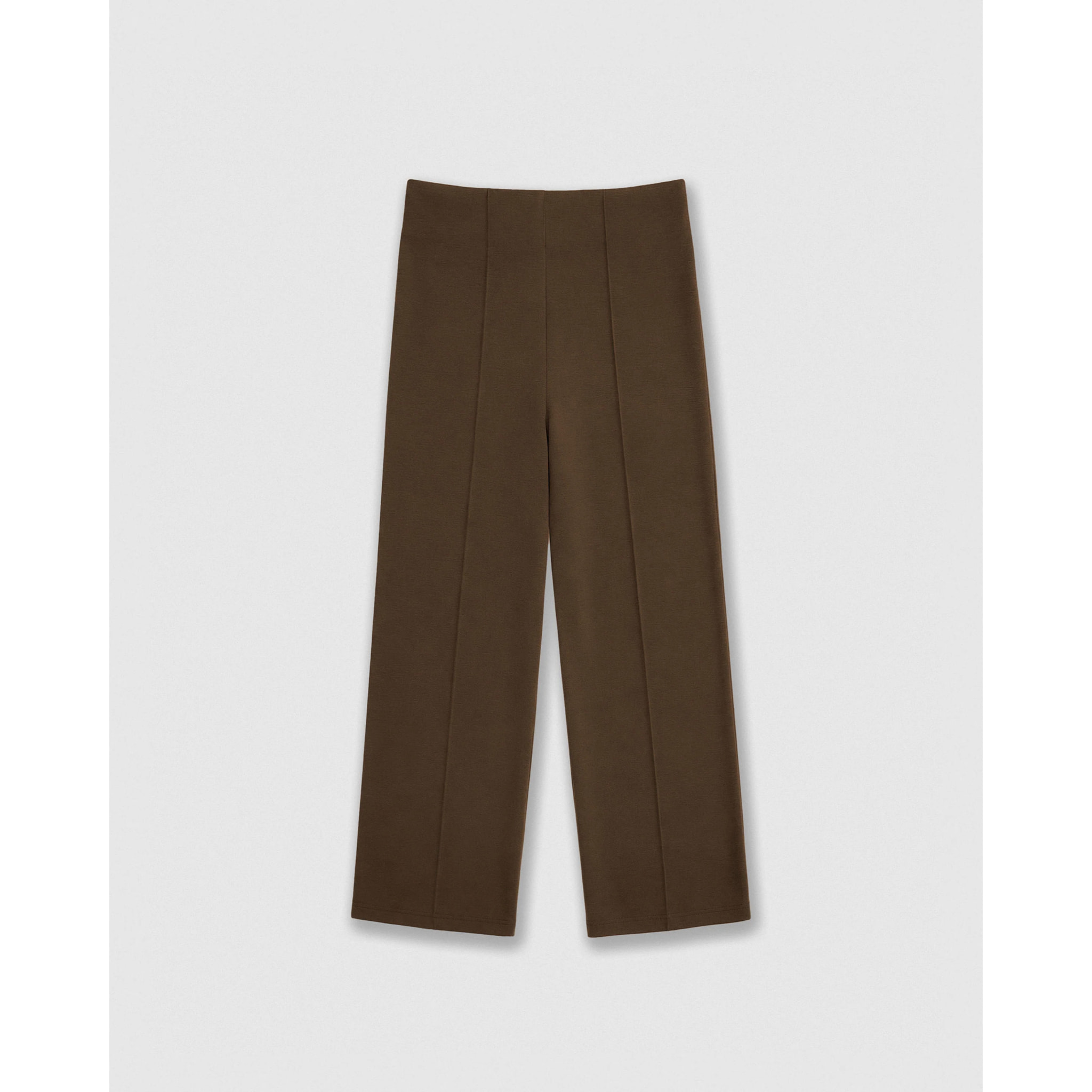 Pantalón largo pinzas fluido marrón